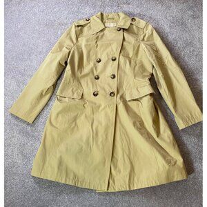 Michael Kors Trench Coat Beige Double-Breasted 39" Long Large
